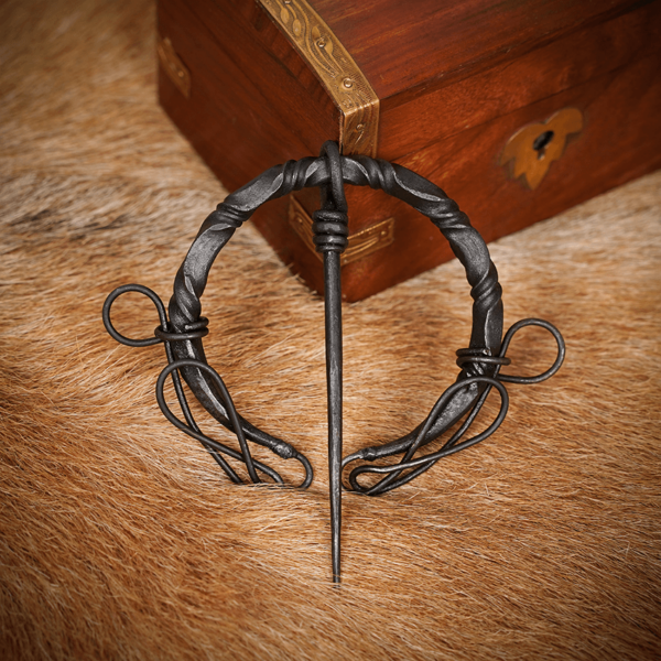 Forged Cloak Pin with Knotted Ends