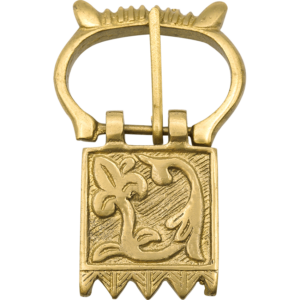 Medieval Floral Brass Belt Buckle