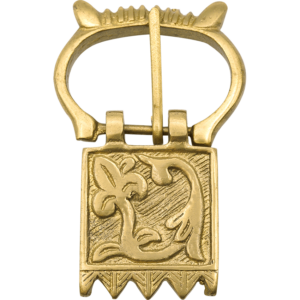 Medieval Floral Brass Belt Buckle