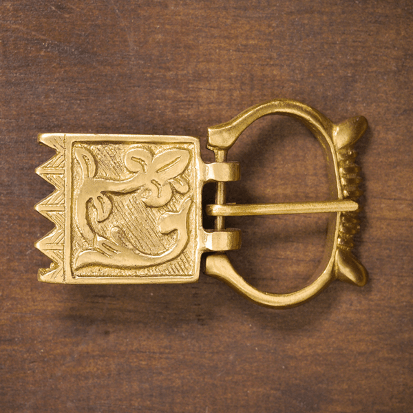 Medieval Floral Brass Belt Buckle