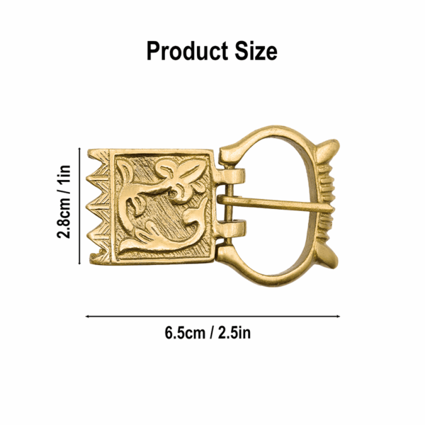 Medieval Floral Brass Belt Buckle