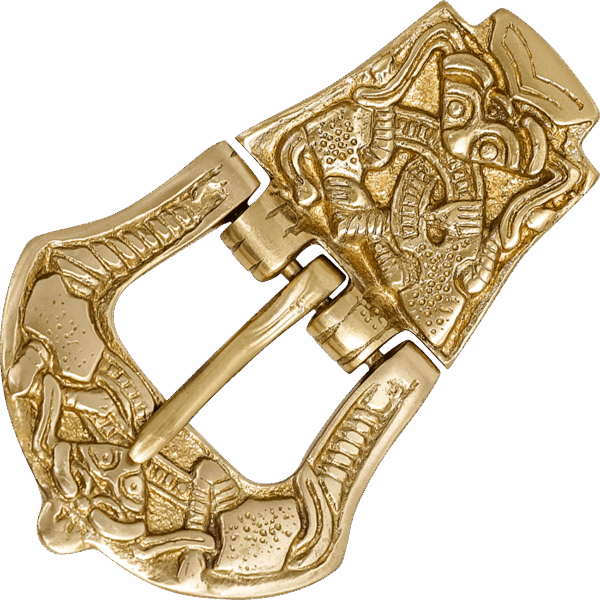 Carved Viking Brass Belt Buckle