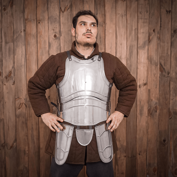 Burchard Medieval Steel Cuirass with Tassets - Polished