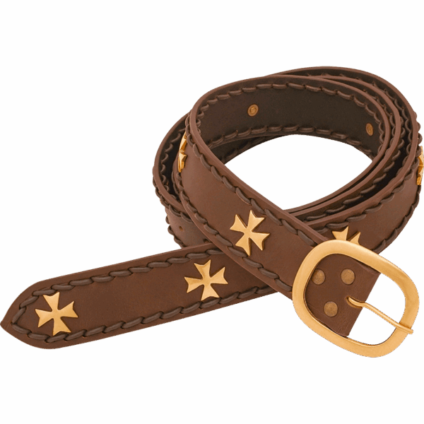 Crusader's Leather Belt - Brown