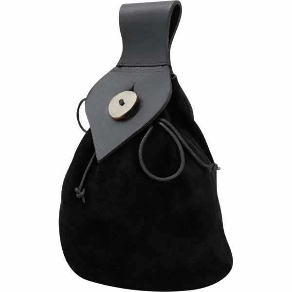 Medieval Suede Belt Pouch - Black