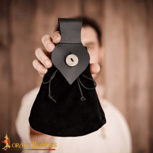 Medieval Suede Belt Pouch - Black