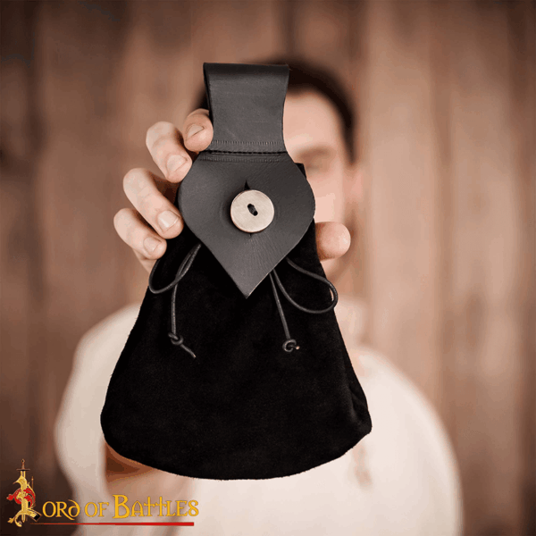 Medieval Suede Belt Pouch - Black