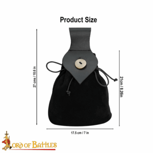 Medieval Suede Belt Pouch - Black