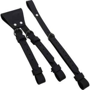 Adjustable Leather Sword Frog Set - Black