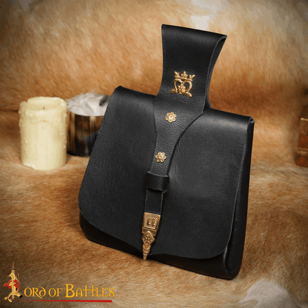 King's Courtier Leather Belt Pouch - Black