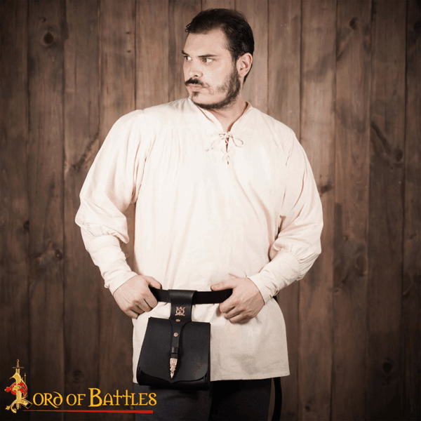King's Courtier Leather Belt Pouch - Black