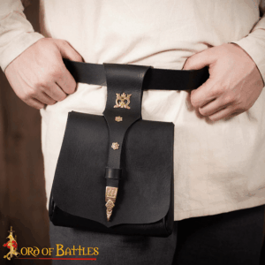 King's Courtier Leather Belt Pouch - Black