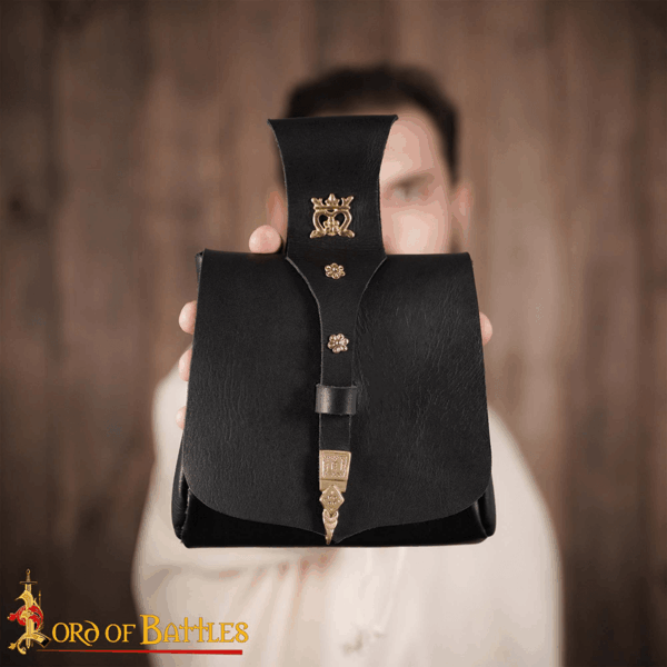 King's Courtier Leather Belt Pouch - Black