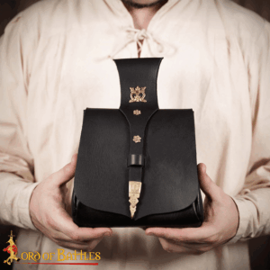 King's Courtier Leather Belt Pouch - Black