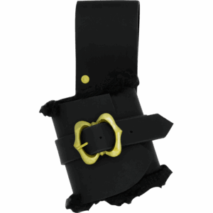 Fur Lined Leather Sword Frog - Black
