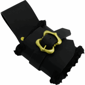 Fur Lined Leather Sword Frog - Black