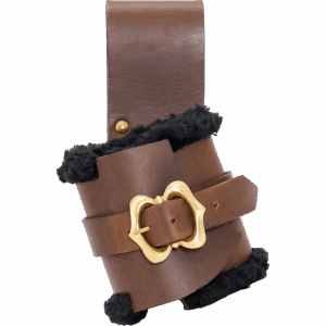 Fur Lined Leather Sword Frog - Brown