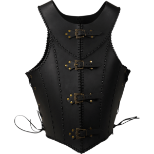 The Lady Warrior Leather Corset - Black