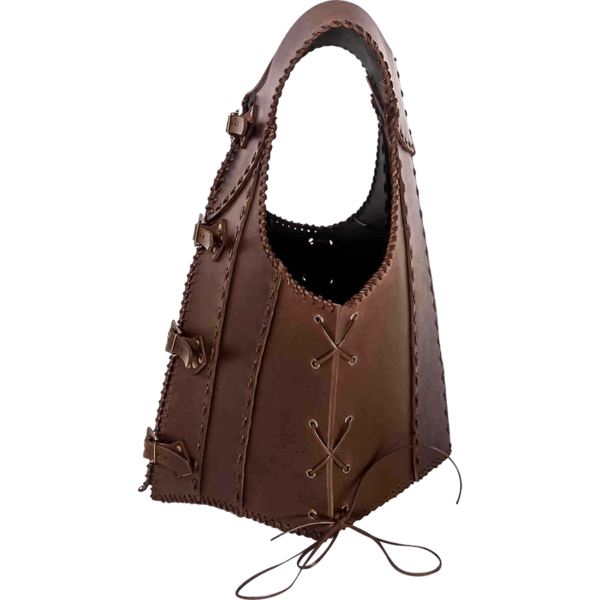 The Lady Warrior Leather Corset - Brown