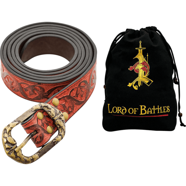 Dragoslav Embossed Noble's Belt - Maroon