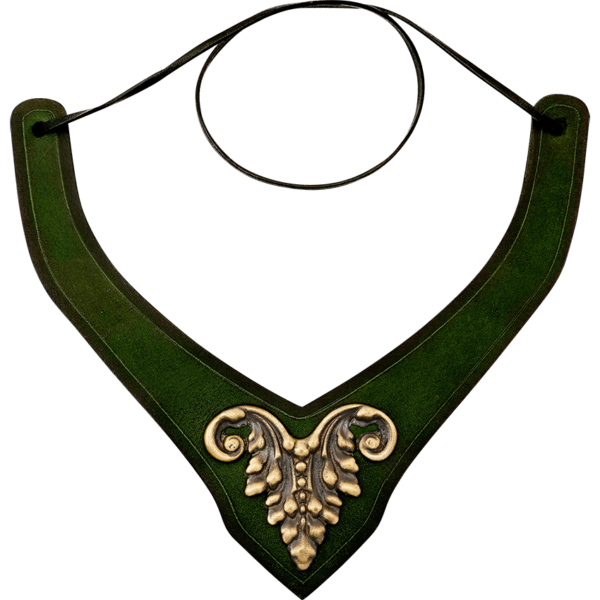 Regal Leather Neckband - Green