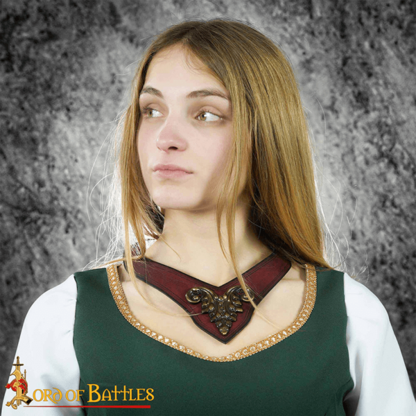 Regal Leather Neckband - Maroon