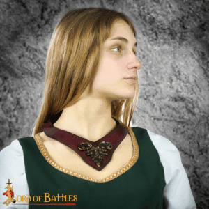Regal Leather Neckband - Maroon
