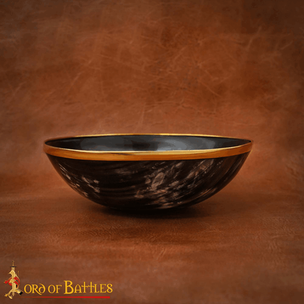 Horn Bowl with Brass Rim