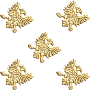 Brass Heraldic Eagle Belt Studs - Set of 5