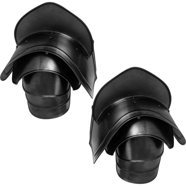 Theodoric Steel Medieval Pauldrons - Blackened
