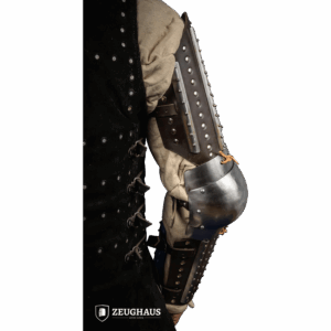 Steel and Leather Splinted Arm Armour - Brown