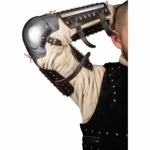 Steel and Leather Splinted Arm Armour - Brown