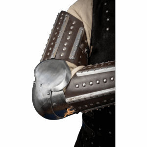 Steel and Leather Splinted Arm Armour - Brown