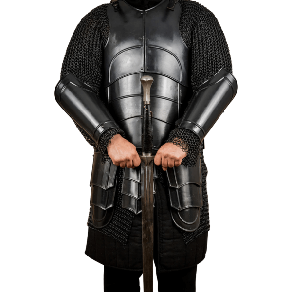 Warrior Steel Bracers - Blackened