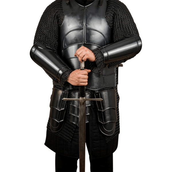 Warrior Steel Bracers - Blackened