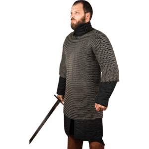 Short Sleeve Steel Chainmail Haubergeon - 9mm Round Rings