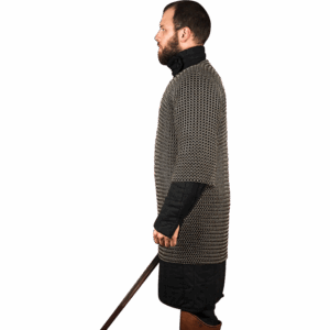 Short Sleeve Steel Chainmail Haubergeon - 9mm Round Rings