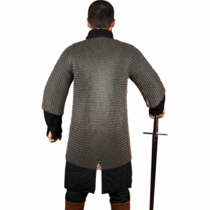 Short Sleeve Steel Chainmail Haubergeon - 9mm Round Rings