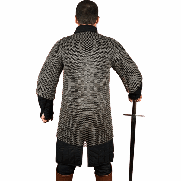 Short Sleeve Steel Chainmail Haubergeon - 9mm Round Rings