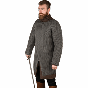 Long Sleeve Steel Chainmail Hauberk - 9mm Round Rings