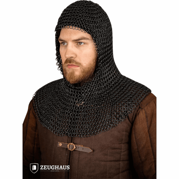Black Dynasty Chainmail Coif - 10mm Round Rings