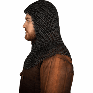 Black Dynasty Chainmail Coif - 10mm Round Rings