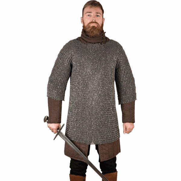 Riveted Steel Chainmail Haubergeon - 10mm Round Rings