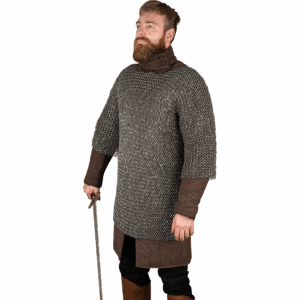 Riveted Steel Chainmail Haubergeon - 10mm Round Rings