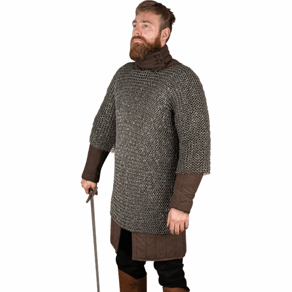 Riveted Steel Chainmail Haubergeon - 10mm Round Rings