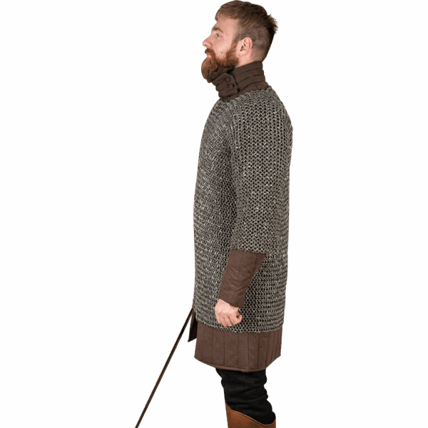 Riveted Steel Chainmail Haubergeon - 10mm Round Rings