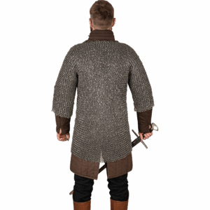 Riveted Steel Chainmail Haubergeon - 10mm Round Rings