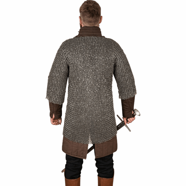 Riveted Steel Chainmail Haubergeon - 10mm Round Rings