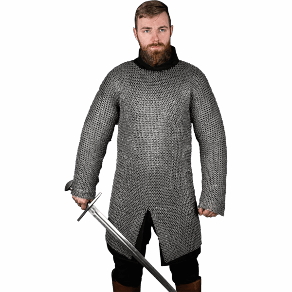 Riveted Steel Chainmail Hauberk - 9mm Flat Rings