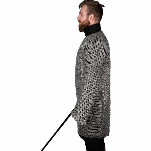 Riveted Steel Chainmail Hauberk - 9mm Flat Rings